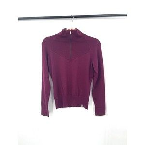 Smartwool Women's V-Neck Half-Zip Sweater - Plum/Burgundy